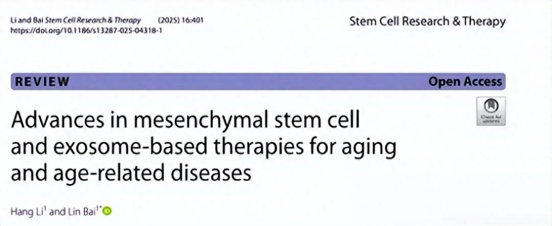 A New Anti-Ageing Strategy: Stem Cells plus Exosomes for a 1+1>2 Effect