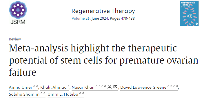Stem cells and premature ovarian failure