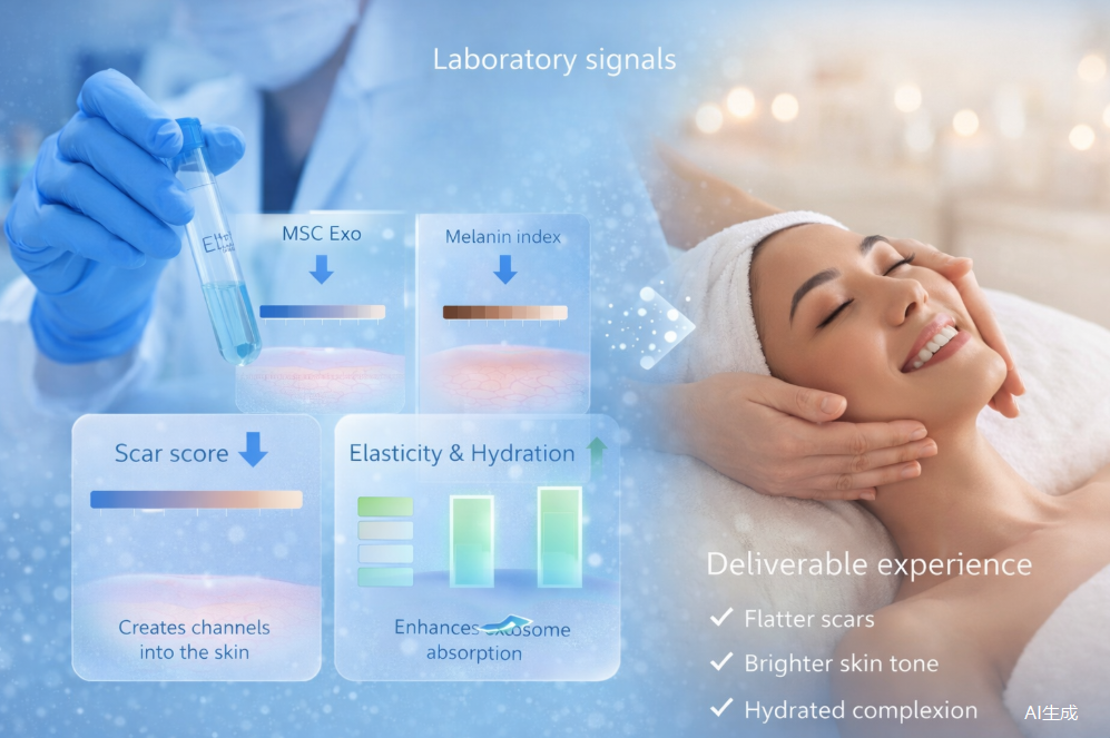 Stem-Cell Exosomes plus Laser or Microneedling: Quantifiable Gains in Scars, Pigment and Skin Quality